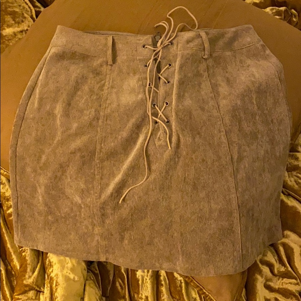Tan mini skirt